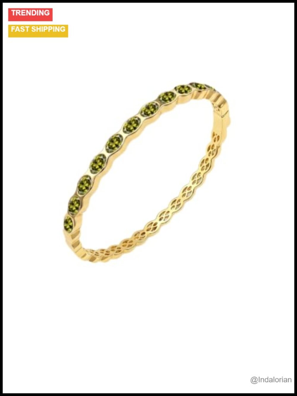 14k Gold Plated Birthstone Bangle Bracelet Stackable Hypoallergenic Gift